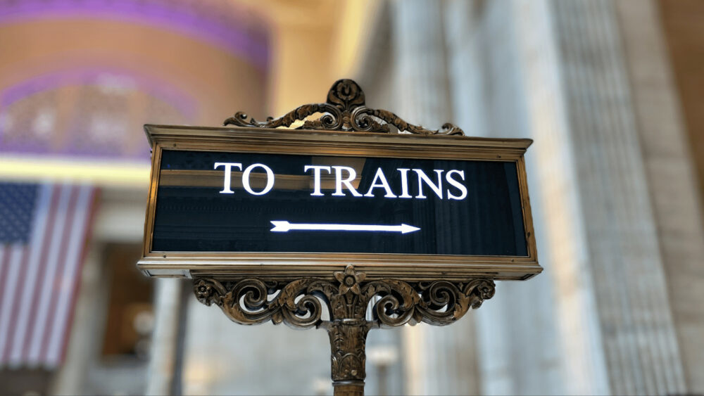 Chicago Union Station Train Sign