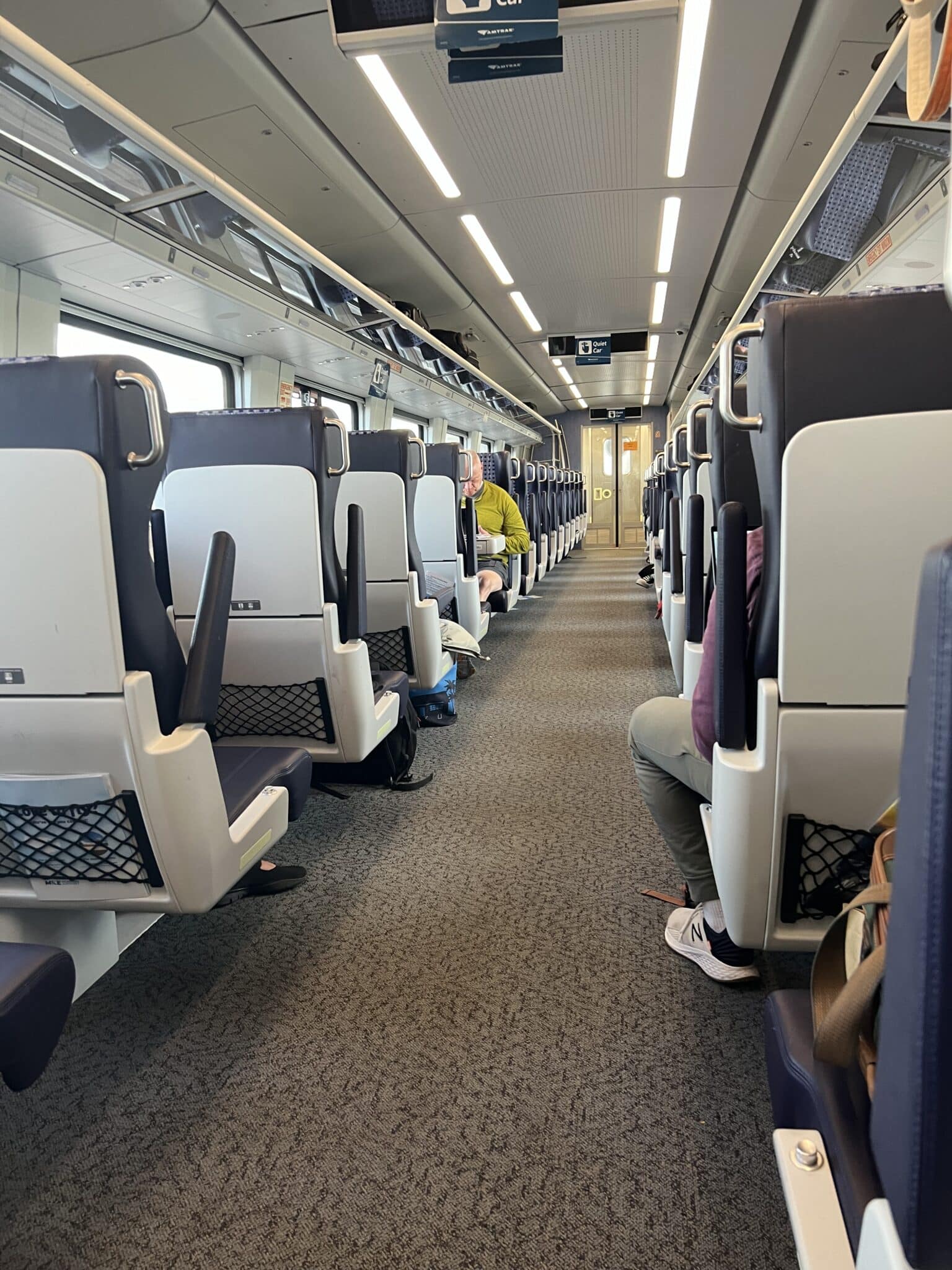 Seating in the new Amtrak Venture cars.