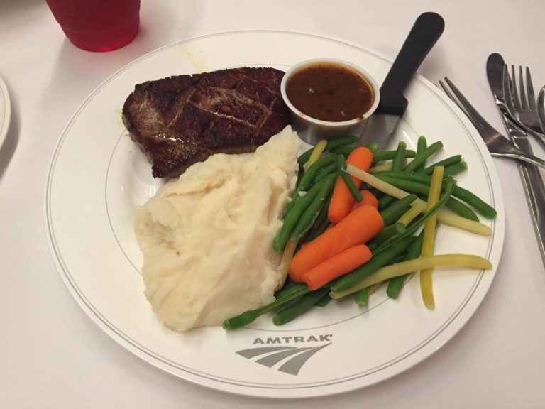 Amtrak signature stake meal