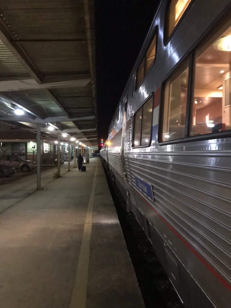 The Silver Meteor arriving into the (North) Charleston, SC Amtrak Station