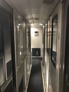 Viewliner Hallway for Amtrak rooms called roomettes. 