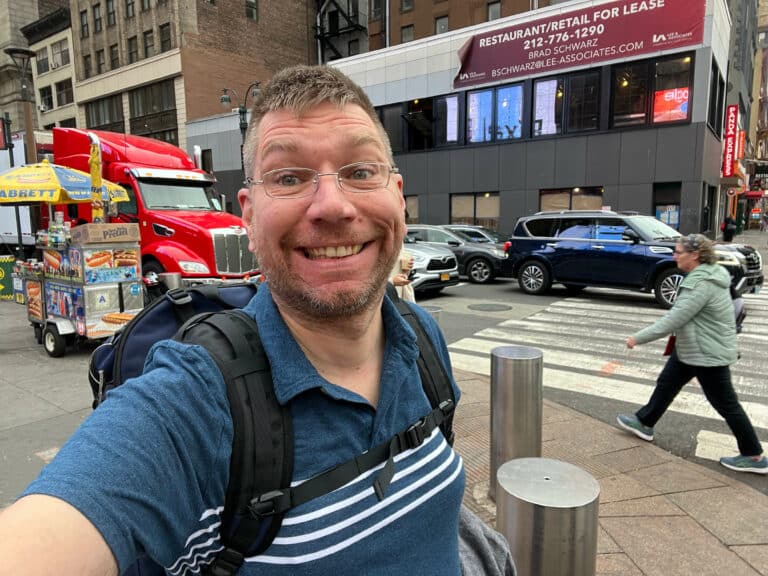 Kev walking in New York City