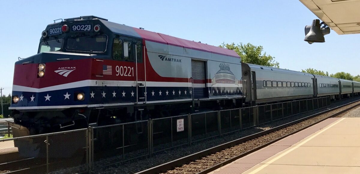 The Amtrak Hiawatha pulling into the SVT station