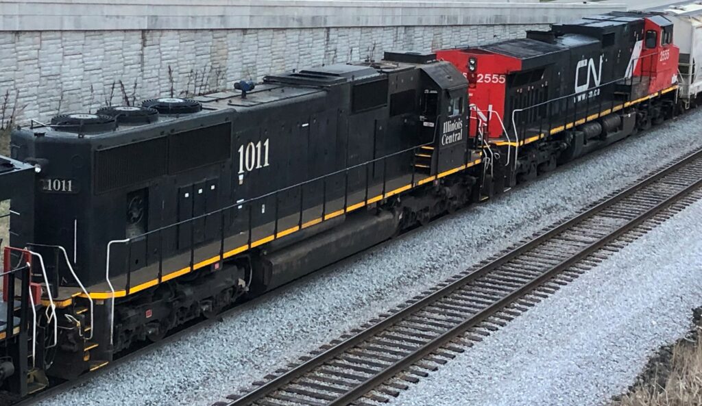 CN and Illinois Central locomotives