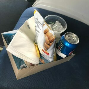 Food from an Amtrak Cafe Car