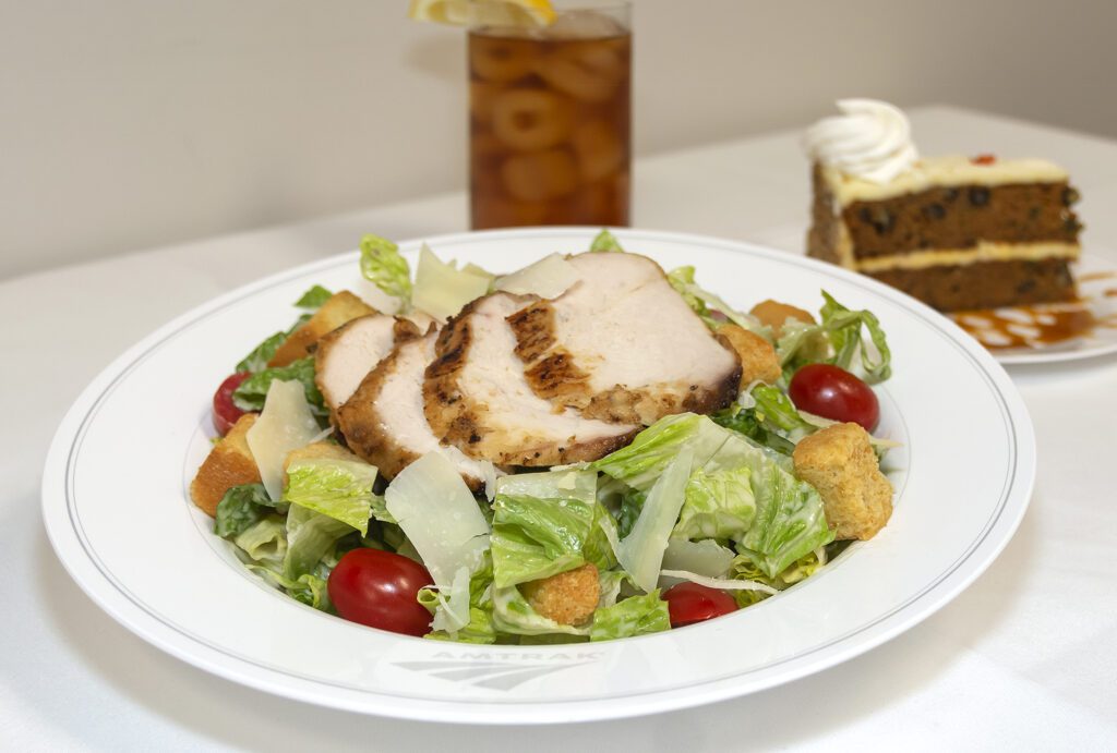 Amtrak's new chicken ceaser salad