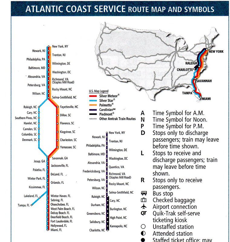 2023 Amtrak Palmetto Schedule/Timetable & More Info TWK