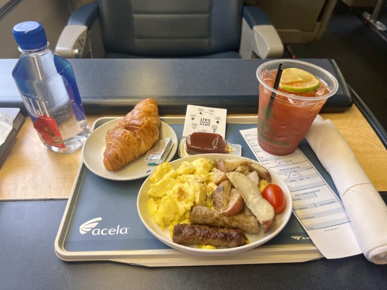 Amtrak Acela First Class breakfast