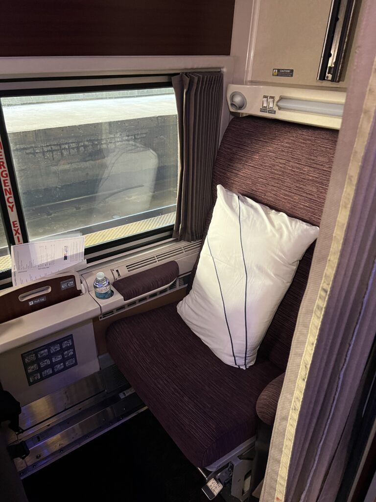 Sleeper accommodations: Amtrak Viewliner Roomette