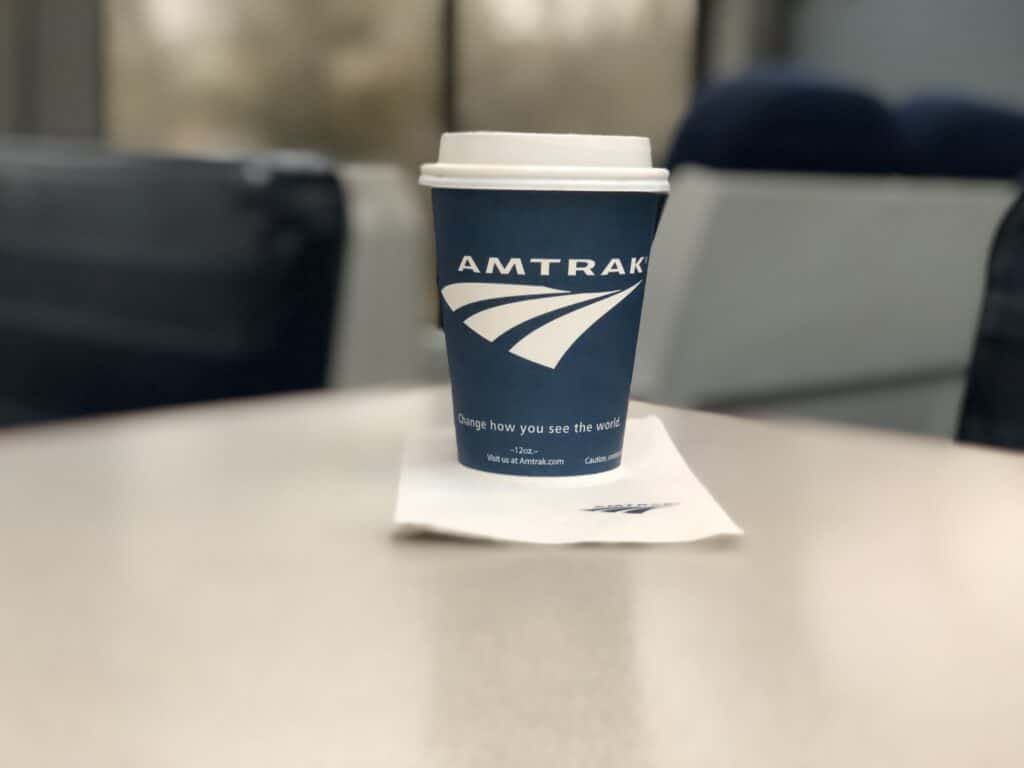 Coffee on Amtrak