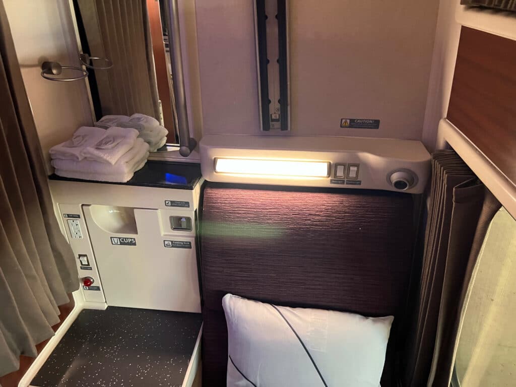 A new Viewliner roomette controls and folded up sink