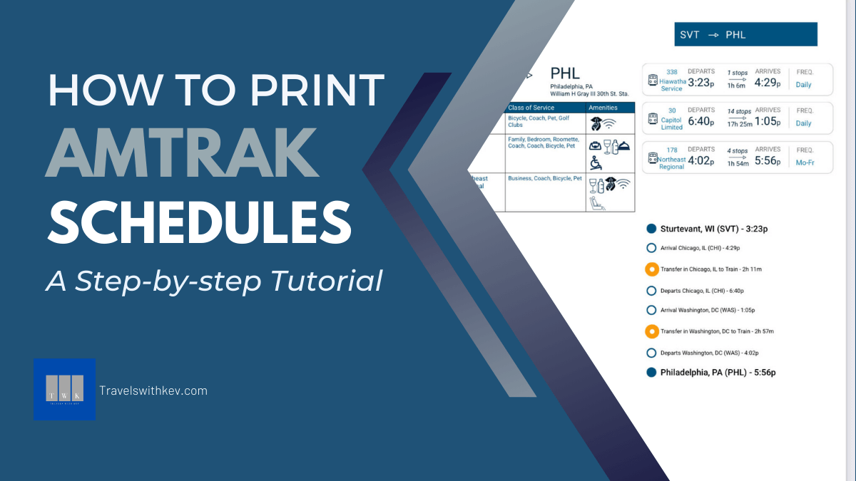 How to print out Amtrak schedules