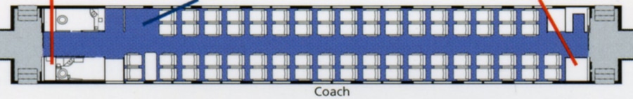 Layout of an Amtrak regional train coach car