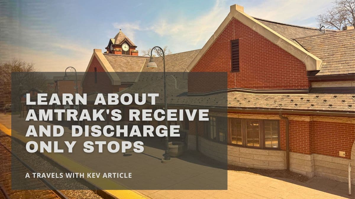 Learn About Amtrak's Receive and Discharge Only Stops title card with the Glenview station in the background.